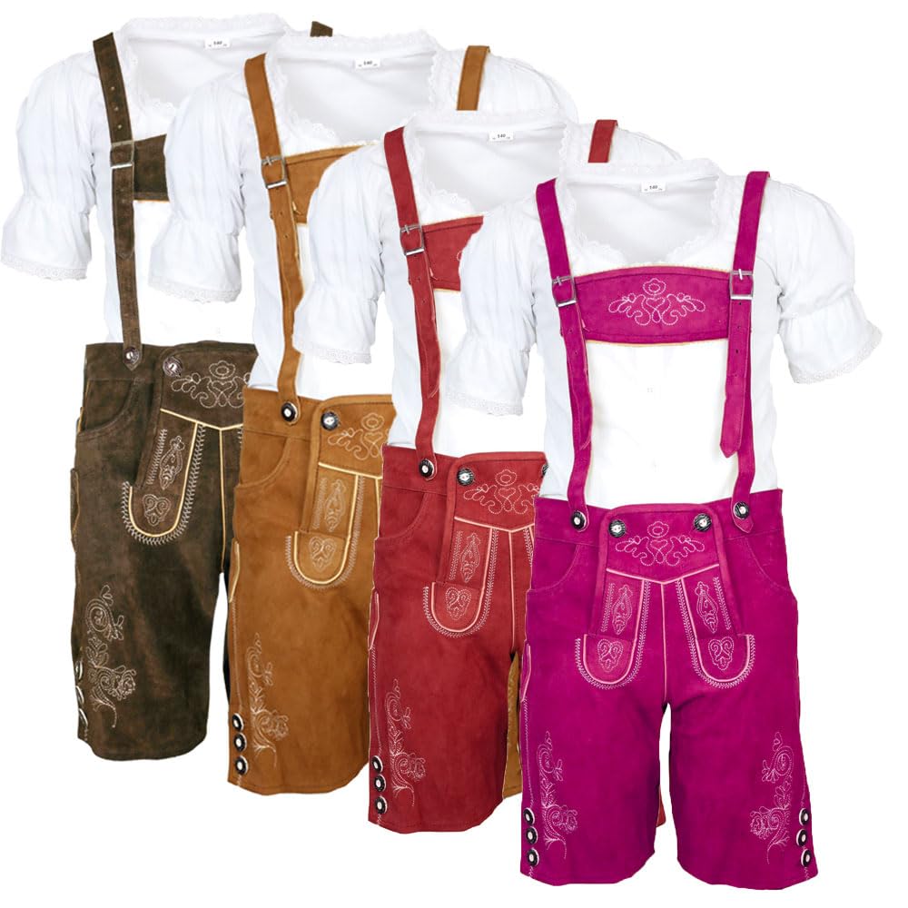 Trachtenset Mädchen Kurze Lederhose Antonia mit Bluse
