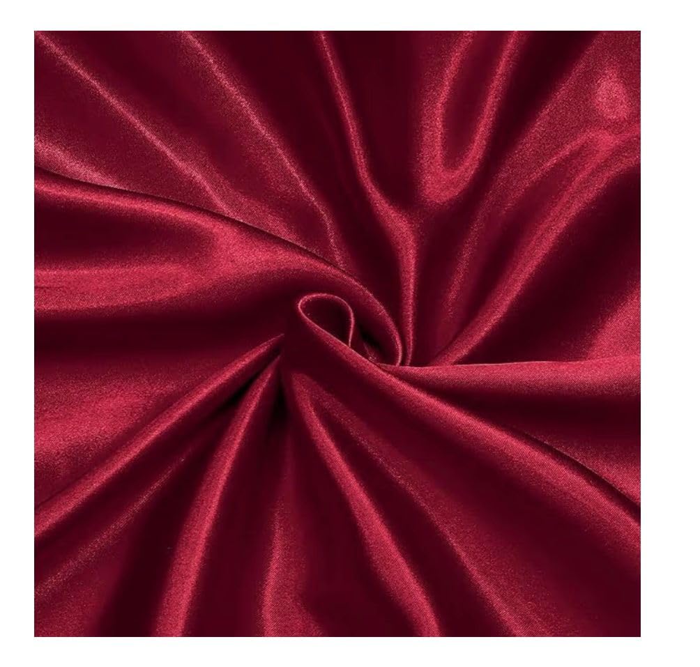 BALLEY Plain Silky Shine Satin Solid Fabric Material for Fashion Design Stitching Multiple Use Includes Dress, Pillow Cover, Designer Cloths, Home Decor Material - 44" Hight (Maroon, 1 Meter)-image-31