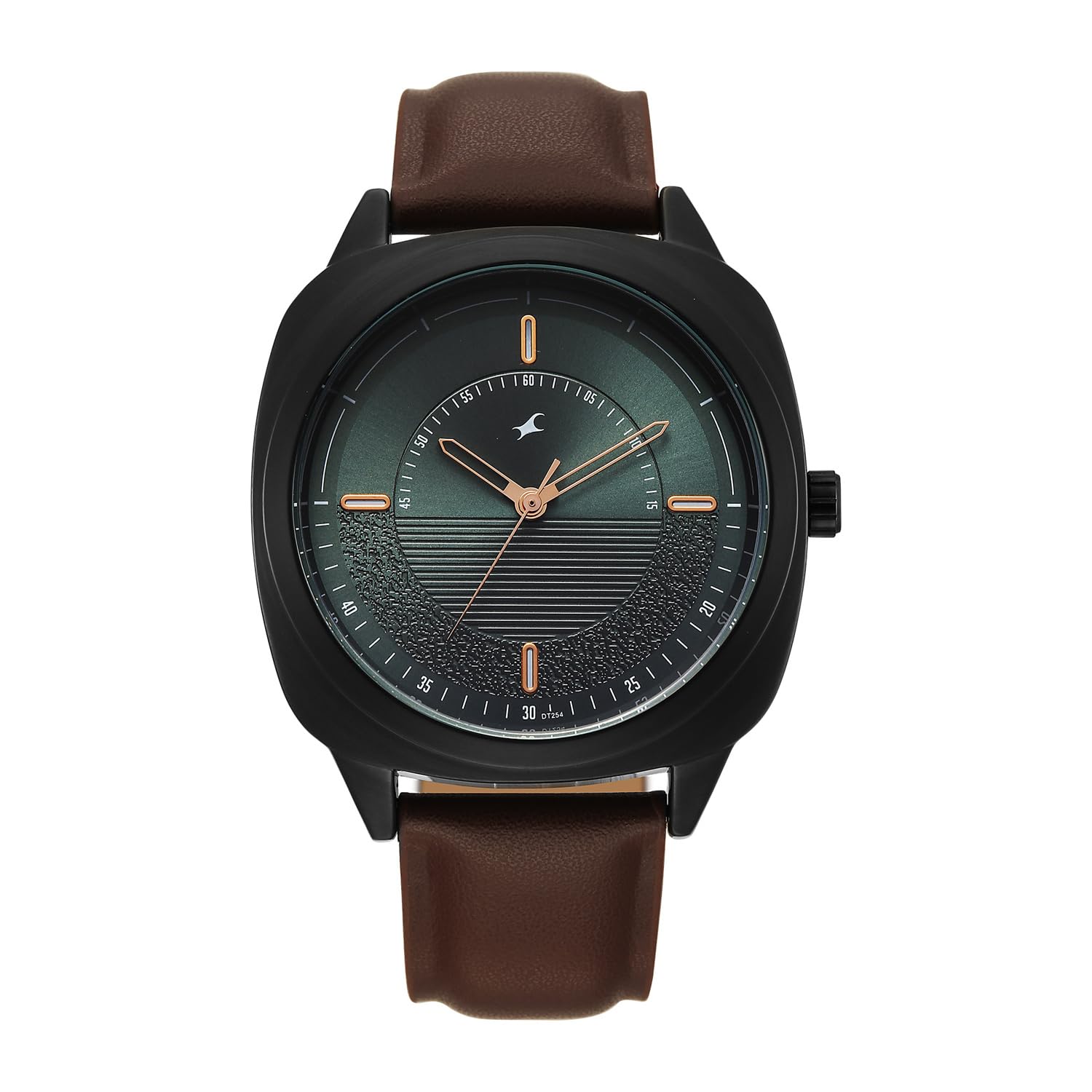 Fastrack Stunners X Quartz Analog with Dark Green Dial Brown Leather Strap Watch for Men - 38161NL02-image-16