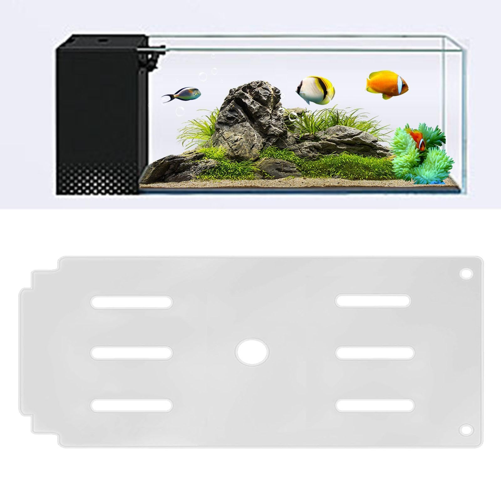 MagiDeal Couvercle d'aquarium avec Trous d'alimentation, Anti-Saut, auvent en Acrylique, 40x15cm