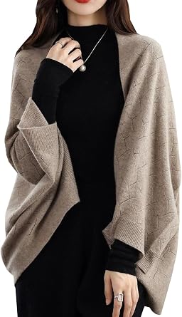 NEKORA Womens Knit Cardigan, Stole Shawl, Wrap, Dolman Outerwear