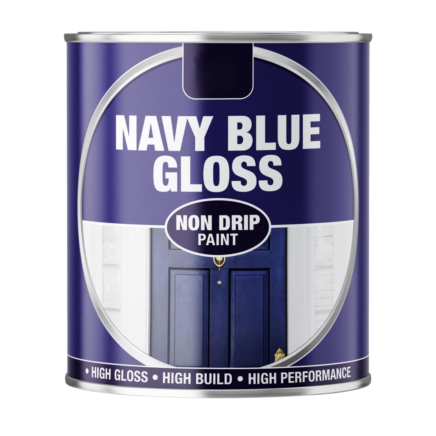 Inspired Essentials 300ml Non Drip Paint Tin Exterior Interior Hard Drying Performance Multi-Purpose Tin for Metal, Wood, Plastic, Walls with Perfect Finish (4, Navy Blue Gloss)