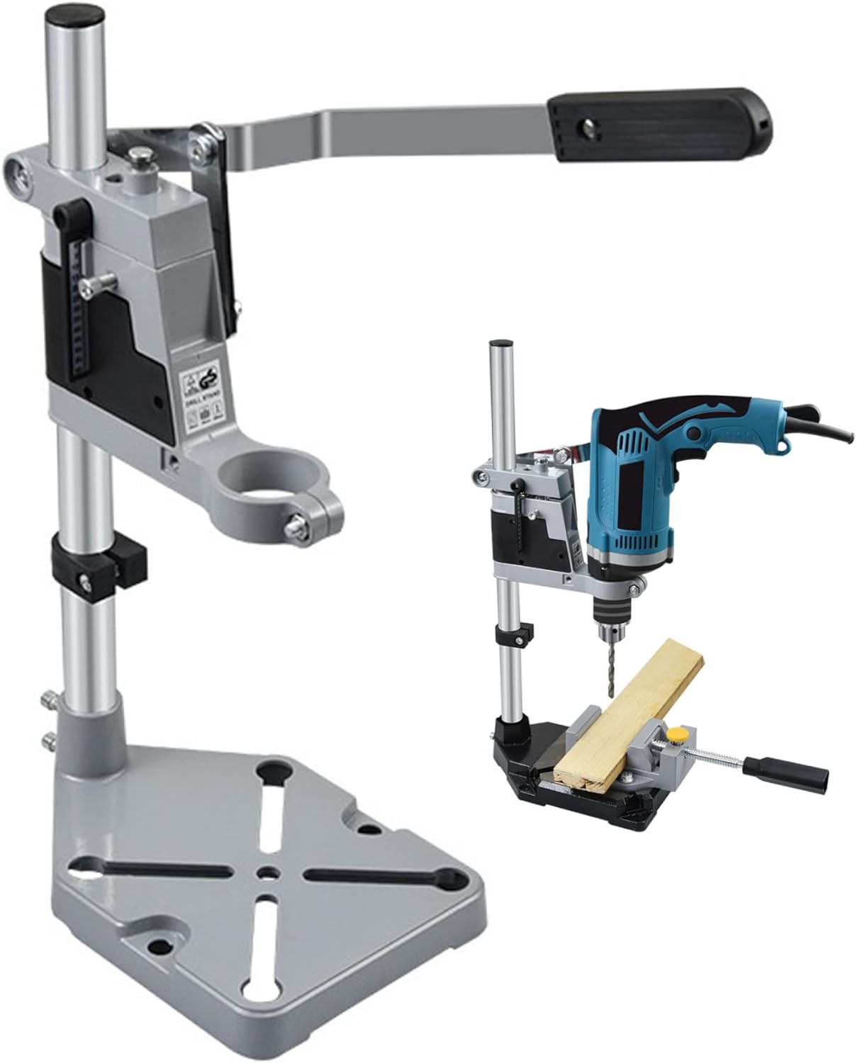 Portable Drill Press, Aluminum Alloy Thickened Mini Drill Press, Multifunctional & Easy to Install for Drilling Perpendicular and Angled Holes Portable Guide Stand Mini