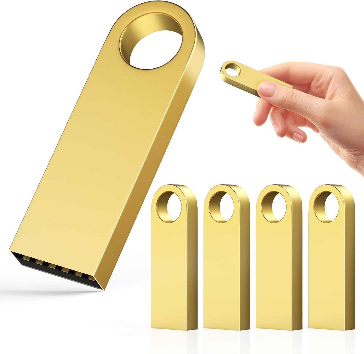 Amazon.co.jp: 4GB USBメモリ、Hrich USB 2.0 フラッシュドライブ 5 個、金属製の USB 2.0 ミニ ...