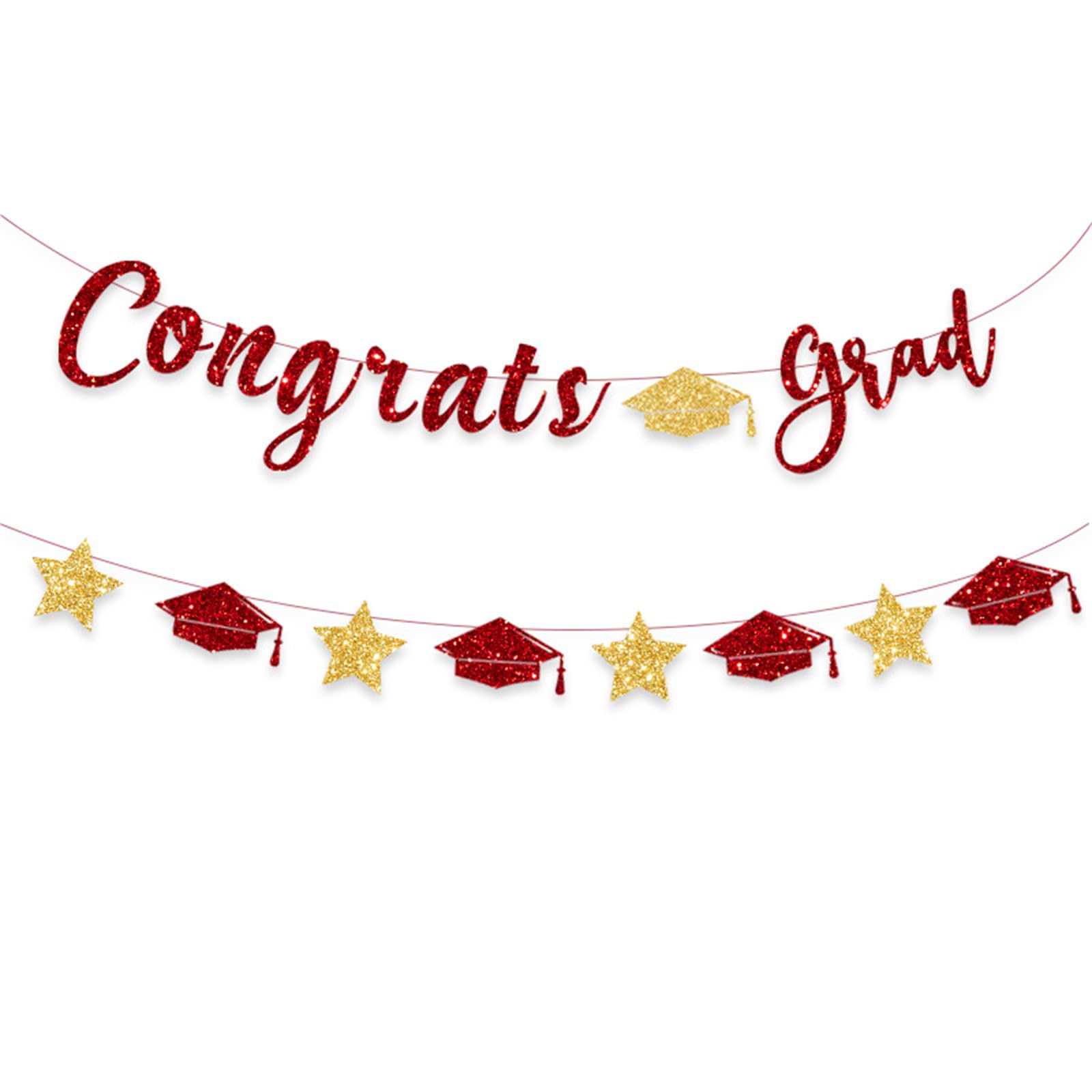Glittering Congrats Grads Ornament Graduation Party Hanging Decoration for Class of 2025 for Decoration Celebration Graduation Decorations