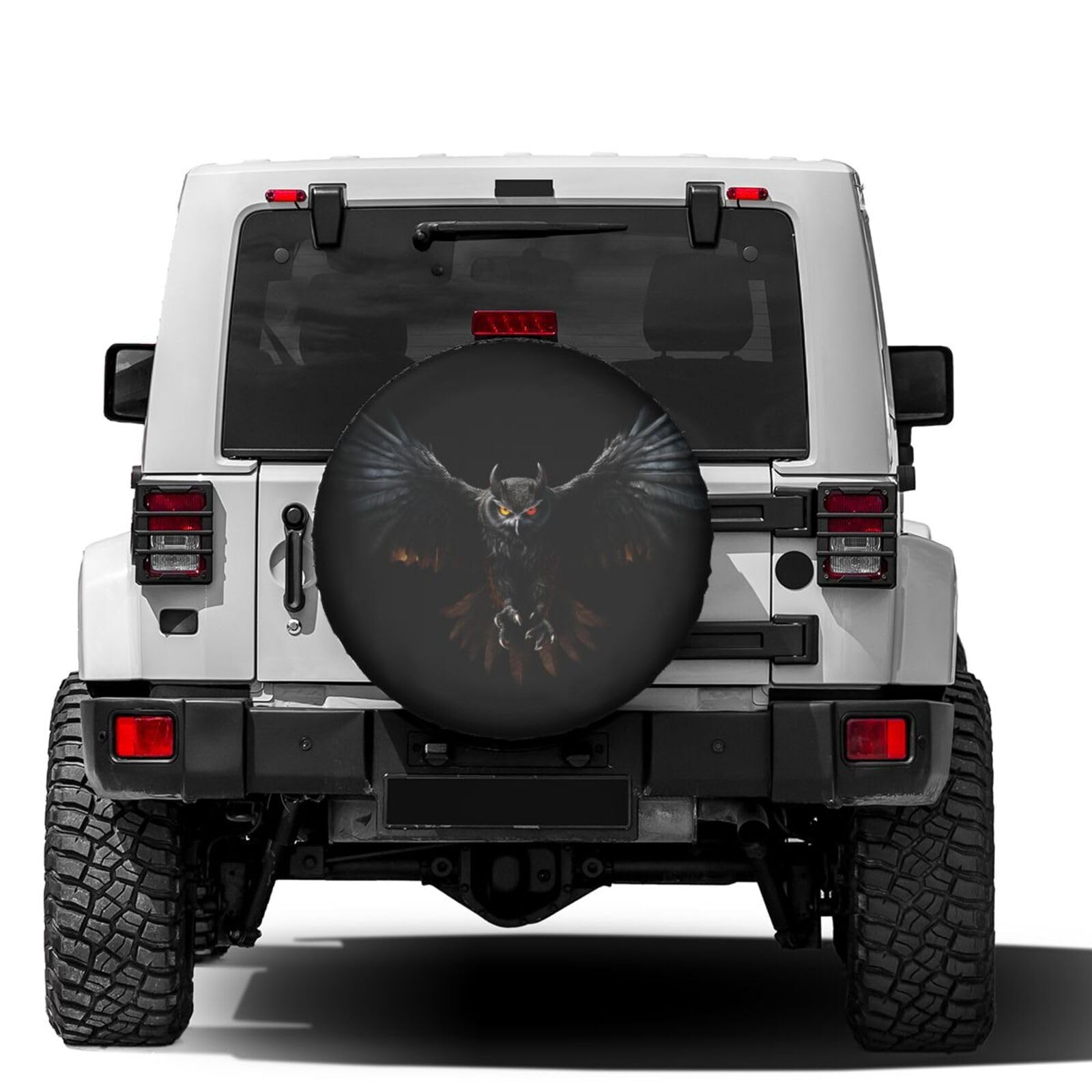 Owl In The Night Spare Tire Cover - 17 Inch Dust-Proof Wheel Cover For RV, SUV & Trailers