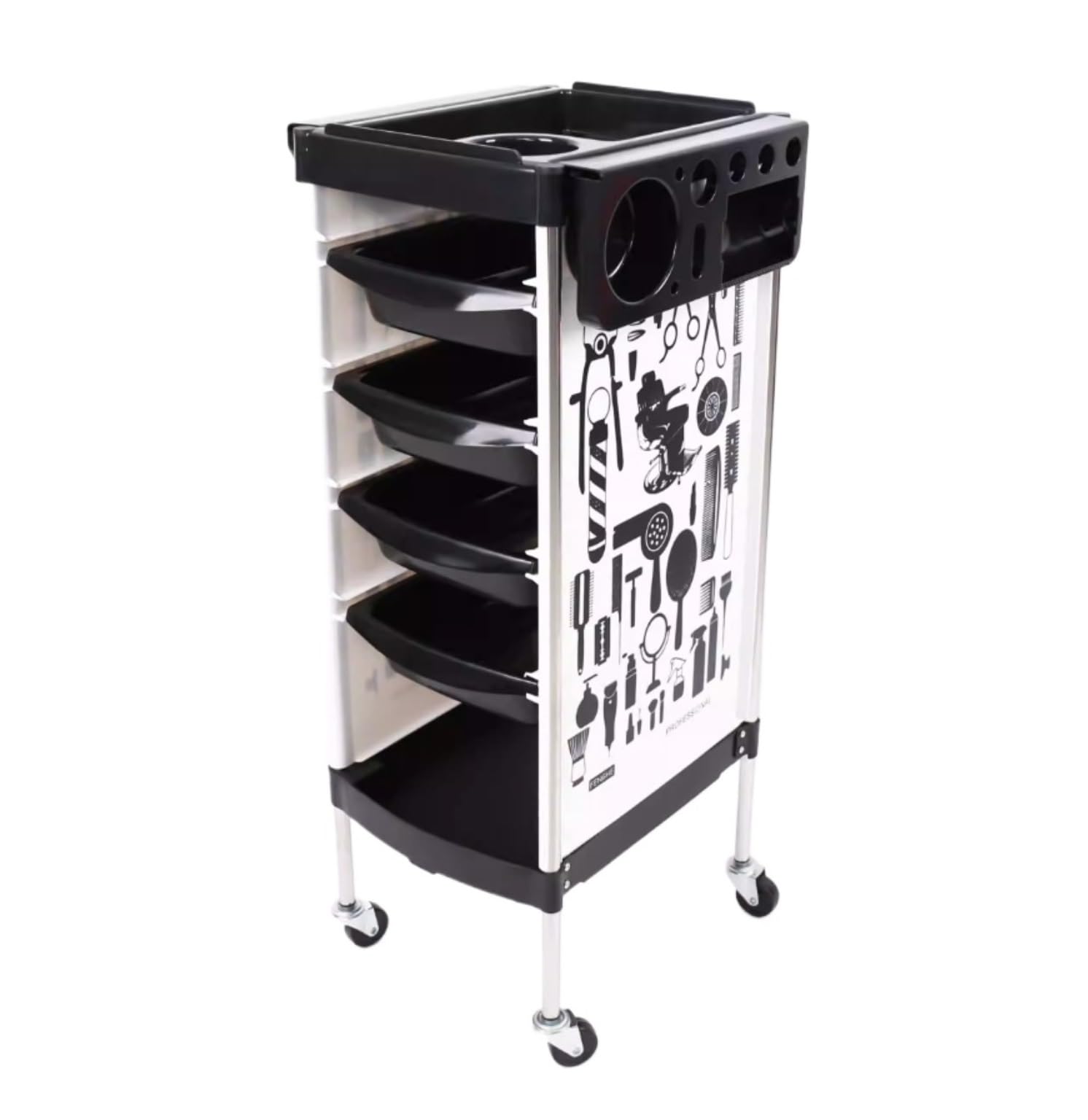 5 Layer Salon Rolling With Wheels Cart Hairdresser For Barber Shops(White)