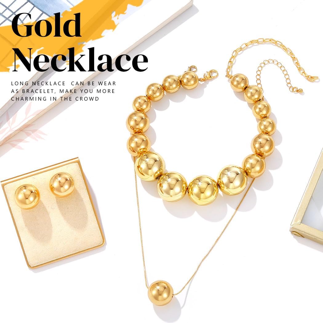 Sixexey Gold African Jewelry Set Bib Statement Jewelry Africa Beaded Costume Jewelry for Women - Image 2