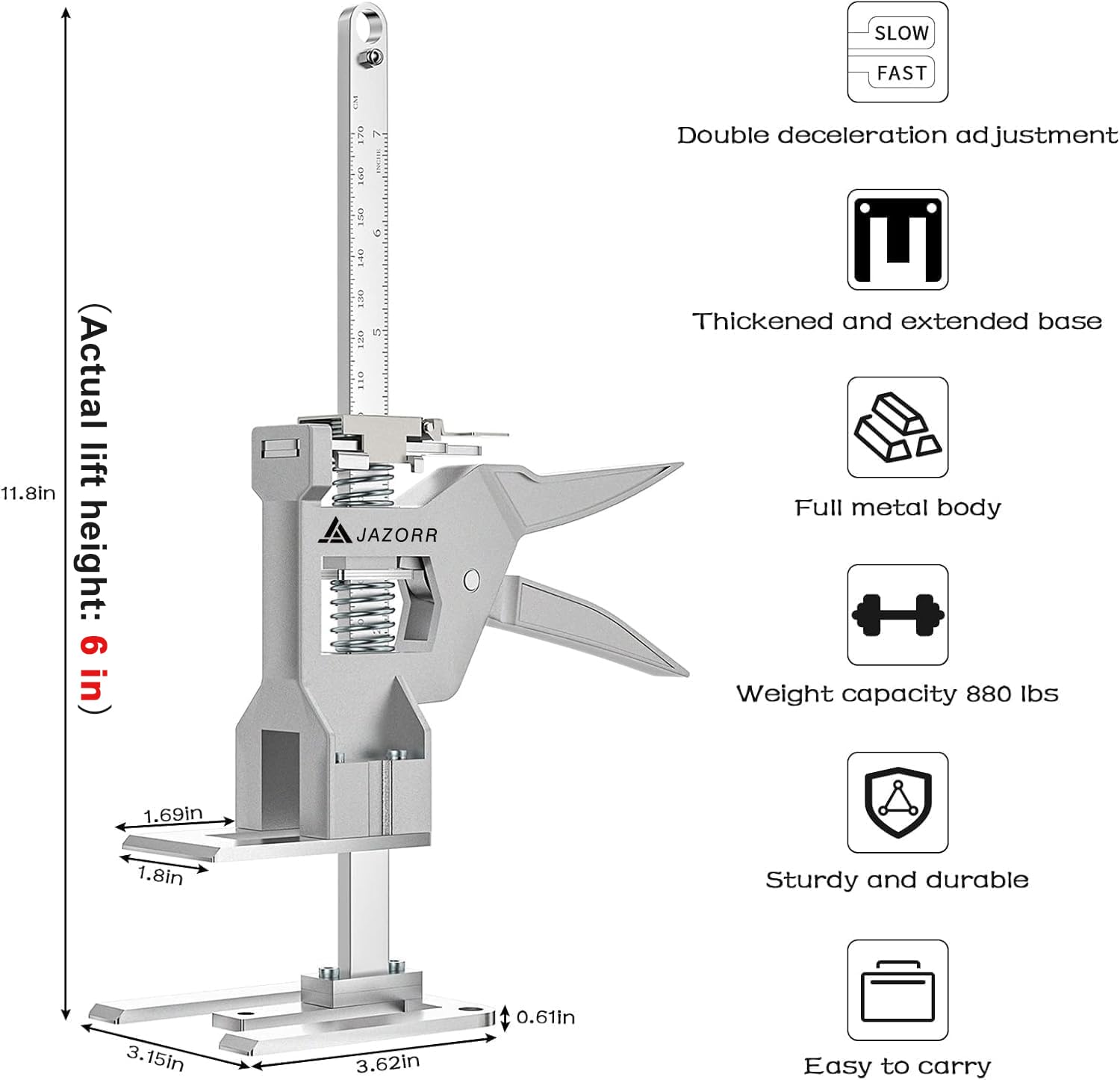 Metal Labor Saving Arm Jack - Lift Up to 440lbs -5