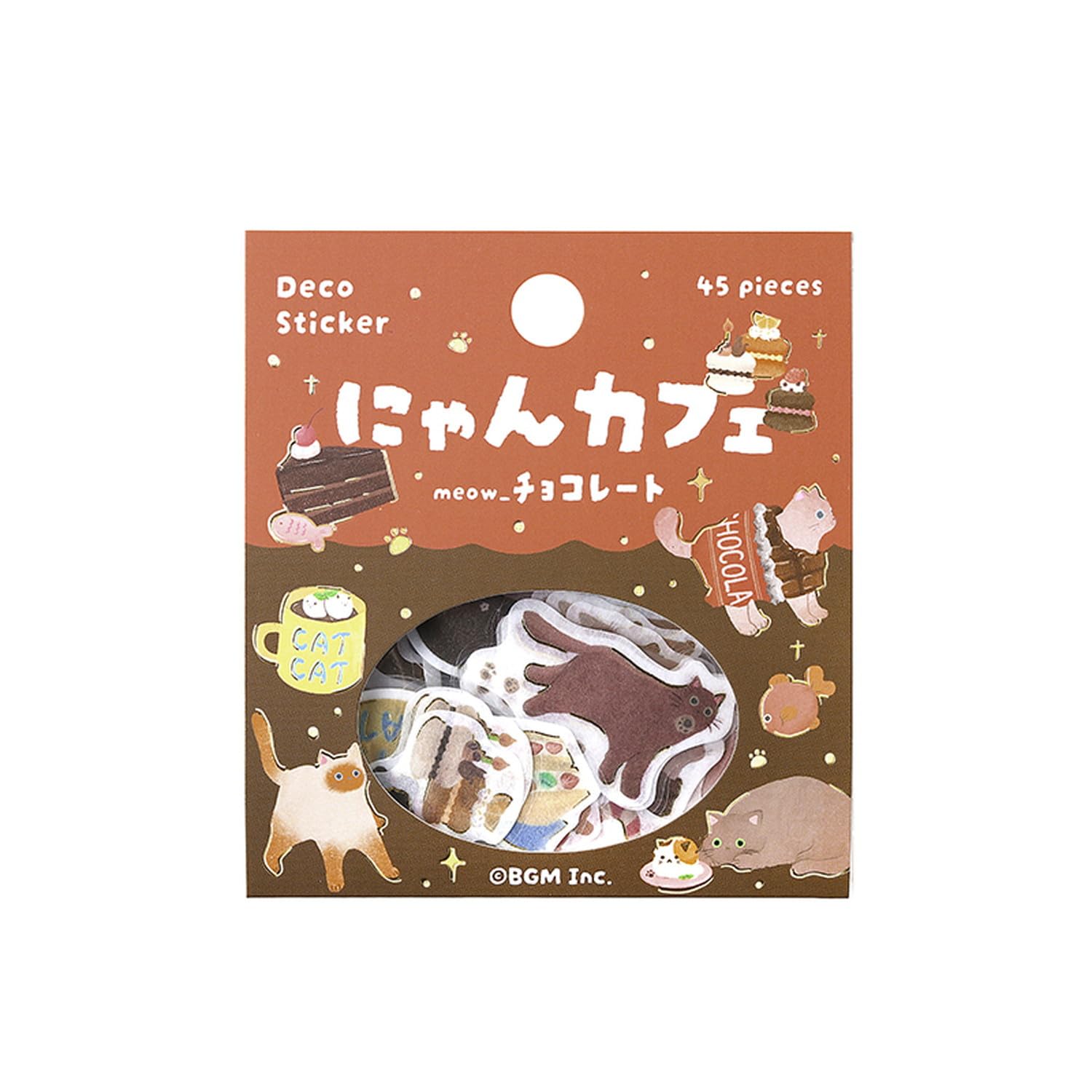 BGM Seal BS-FG162 Nyan Café Chocolat pour décorer vos carnets de notes
