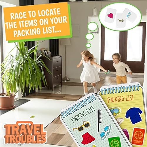 Travel Troubles | Travel Games For Kids Ages 4-8 | Find Your Missing Items, Match Them To Your List & Place Them On Your Luggage Board |1St To Take Off Wins! Fast | Travel Games Matching & Memory Game #TOP3