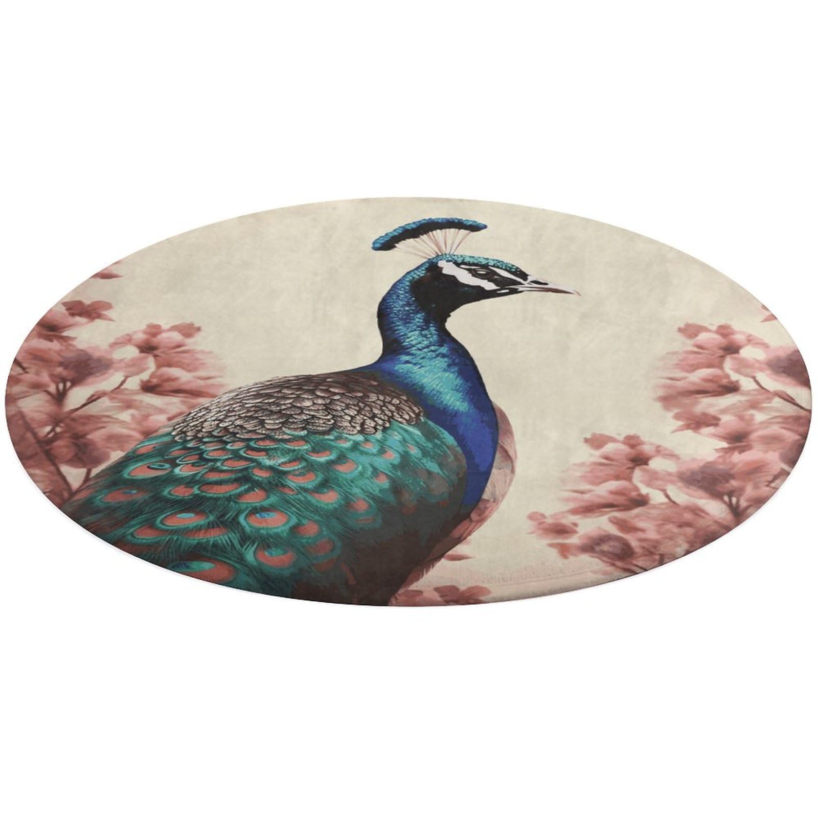 Alfombra de pavo real antideslizante para cocina y baño con diseño compacto