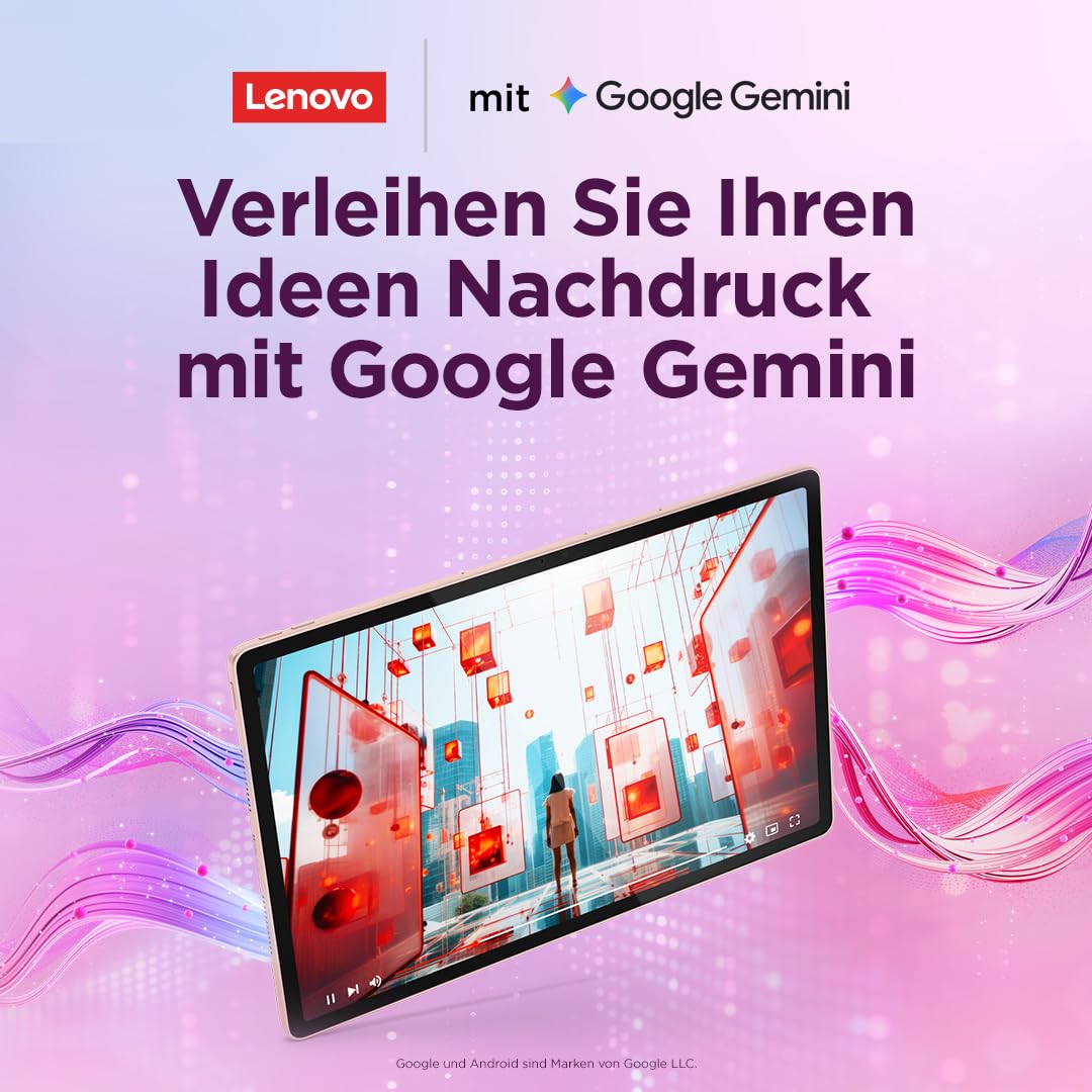 Lenovo Idea Tab Plus Tablet | 12.1" 2.5K LCD Display | 16:10 | MediaTek Dimensity 6400 | Integrated Arm Mali-G57 Grafik | 8GB RAM | 128 GB Speicher | Android 15 | Sand Rose Farbe | inkl. Lenovo Pen