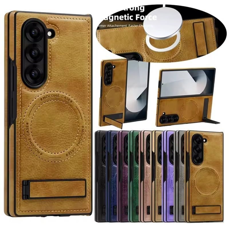 Coque Samsung Z Fold 4 cuir bleu anti-choc rabat magnétique