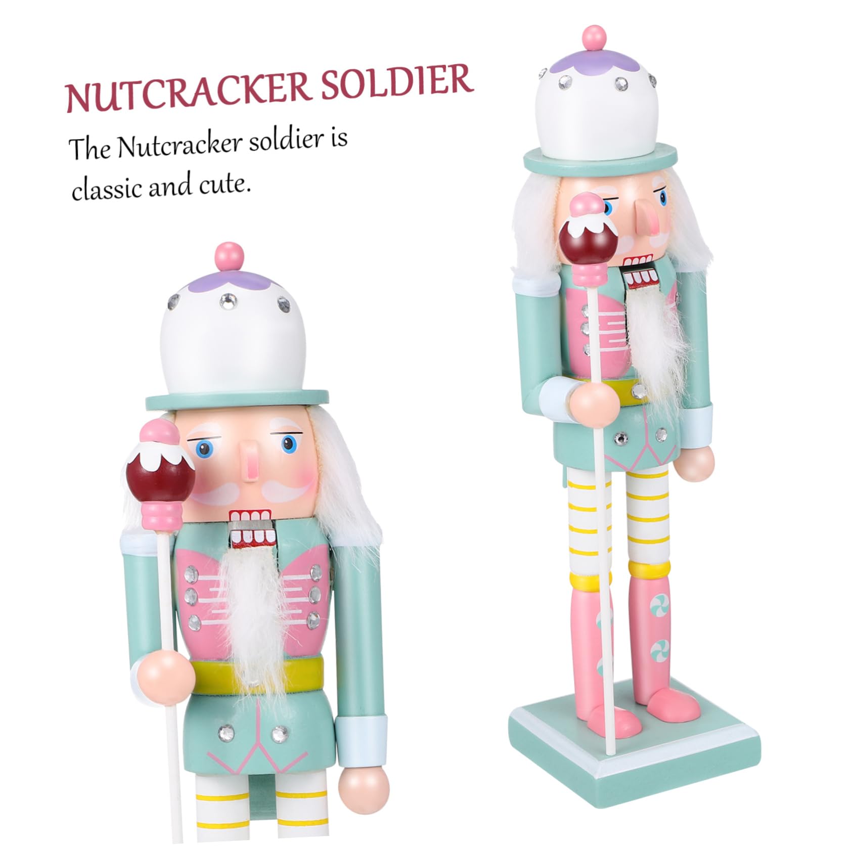 Levemolo Nussknacker aus Holz Soldat Ornament Figur Tischdekoration Weihnachtsdeko für Geschenkidee