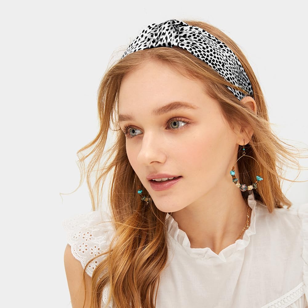 LOPHE Elegant Women's Headband, 4 Pieces Knot Hairbands for Women and Girls, Knotted Hair Bands Boho Retro Hairband, Non-Slip Hair Accessories (B) image 5