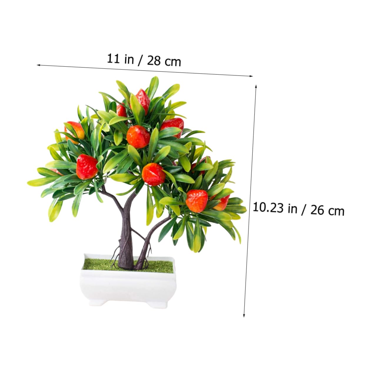 ABOOFAN 2 Pièces Simulation bonsaï arbousier Plantes artificielles Plantes d'intérieur fraisiers artificiels décor d'arbre aux Fraises Ornement Décoration de Bureau Faux arbousier Fruit