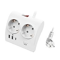 Ewent Multipresa da scrivania/tavolo con 2 Prese Schuko e 2 porte USB