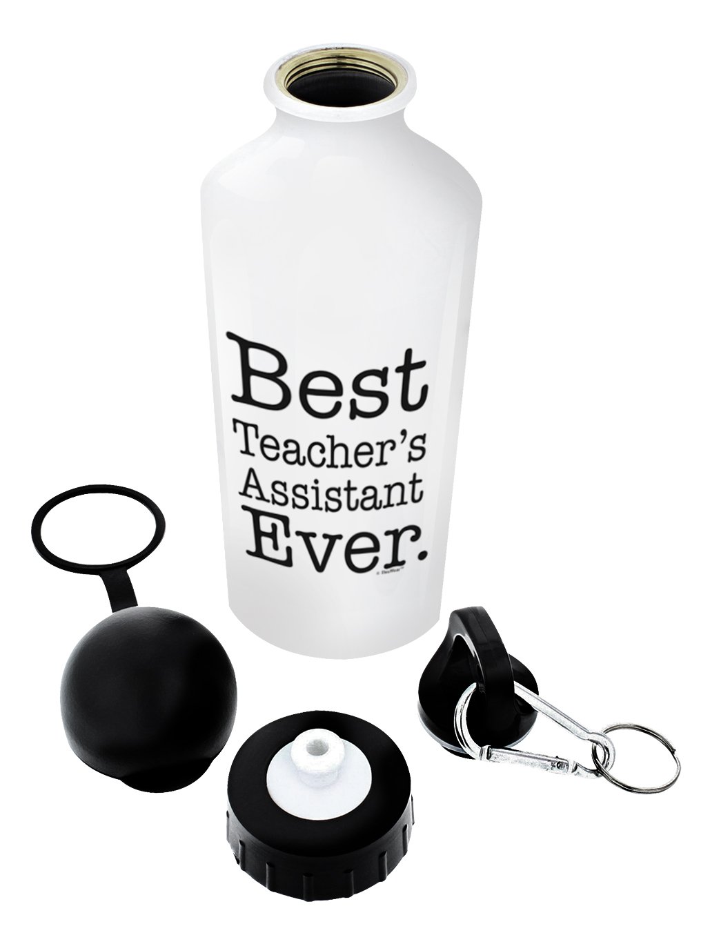 Gifts for Teachers Best Teacher's Assistant Ever Gift for Teacher Appreciation Gift for Women Aluminum Water Bottle with Cap & Sport Top White