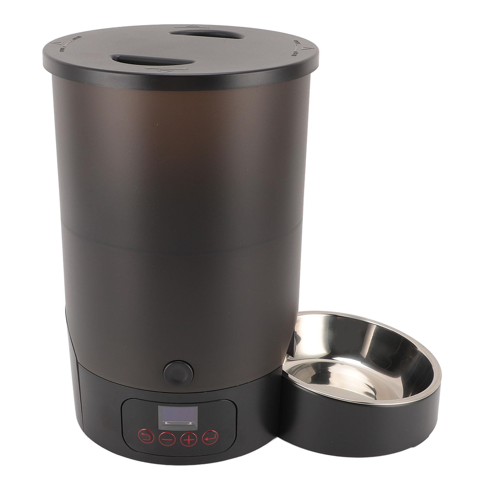 Generic Alimentatore Automatico Temporizzato per Animali Domestici in Acciaio Inossidabile 304 di Grande capacità 3 Litri per Cani e Gatti Domestici (Ciotola singola nera)
