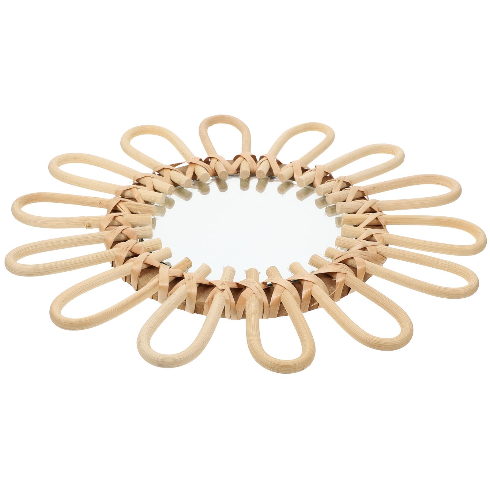 Miroir en osier tressé au design unique et chic nordique pour entrée