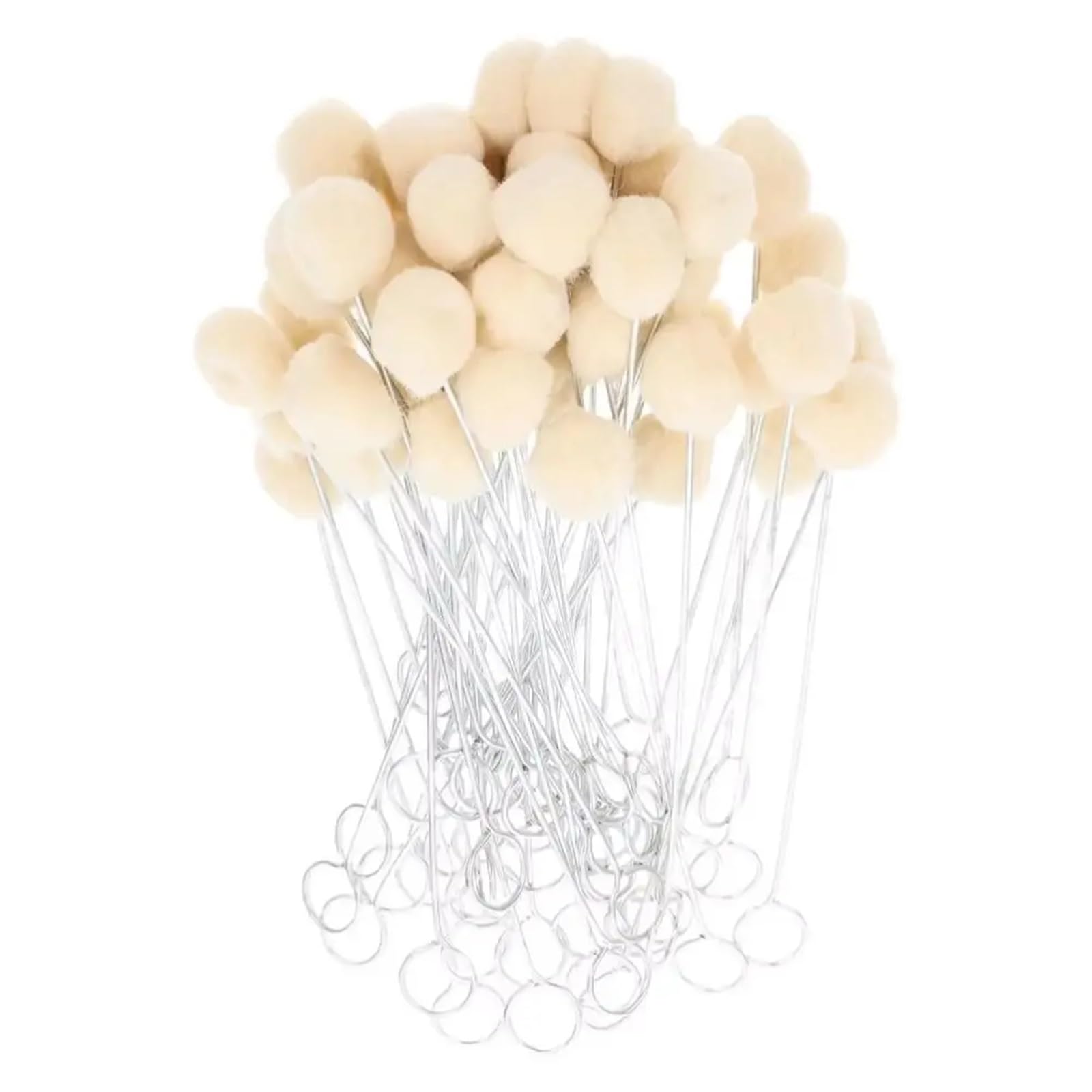 Wełniane pędzelki kulkowe, 200 szt. Pędzel malarski w białych skórzanych kulkach wełnianych 12,5-15 cm(1 count (Pack of 1))