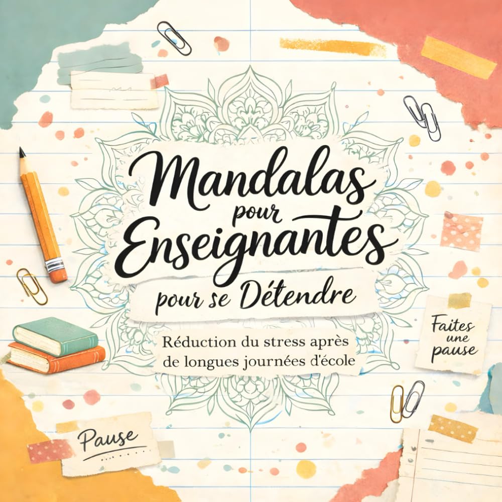Mandalas pour Enseignantes – Livre de coloriage anti-stress: Plus de 40 motifs relaxants pour se détendre après de longues journées d’école | Idée cadeau pour maîtresse ou professeure