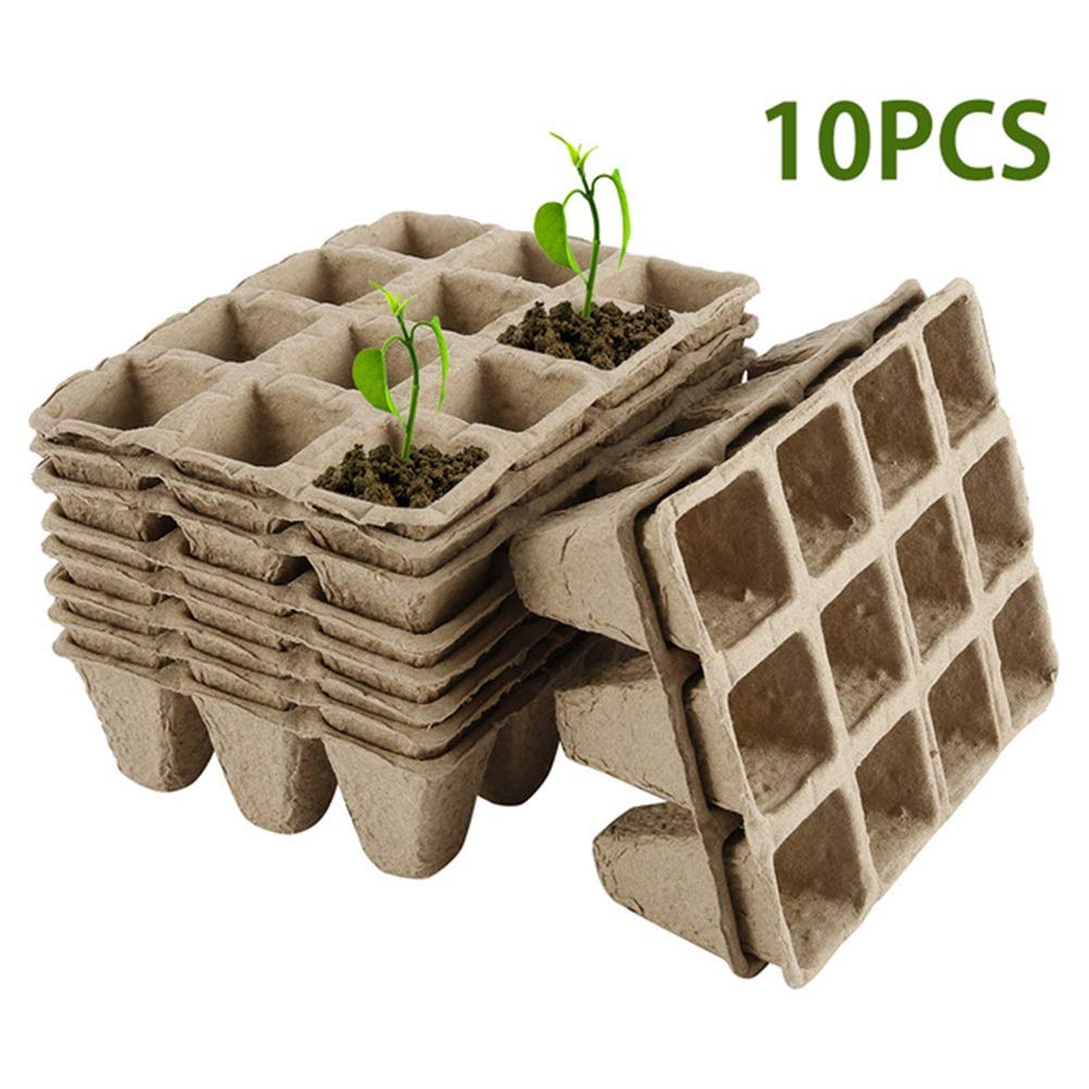 Naugust Nursery Cup,10pcs Seed Growing Tray Biodegradable Paper Pot Plant Seedling Herb Seed Nursery Cup Kit, For Garden,Vegetable,Fruit,Nursery,Seed