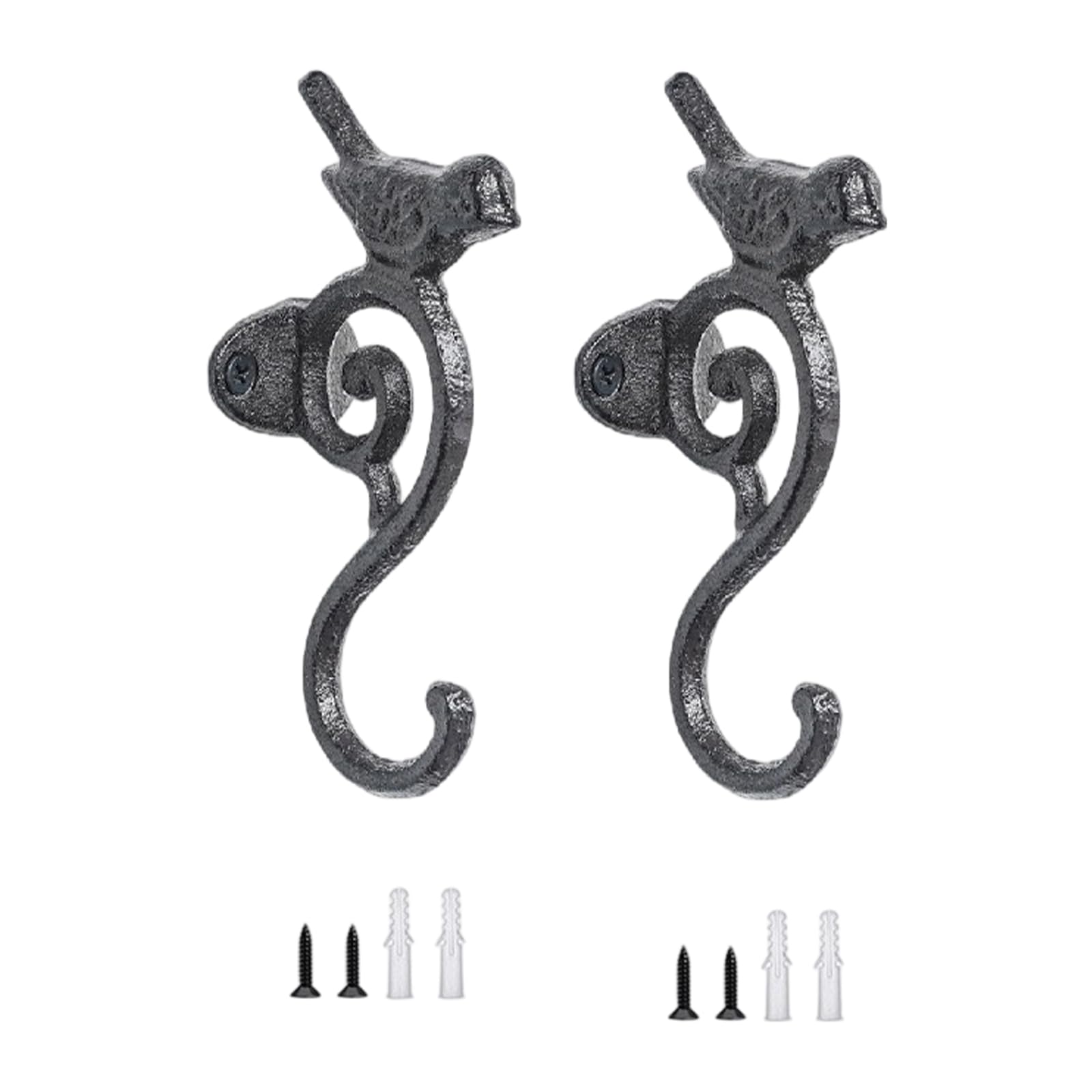 Zxfdsfdbnm 2PCS Ornamental Bird Shaped Iron Hooks for Organizing Jackets Hats Decorative Hangers Entryway Decoration Cast Iron Bird Hook