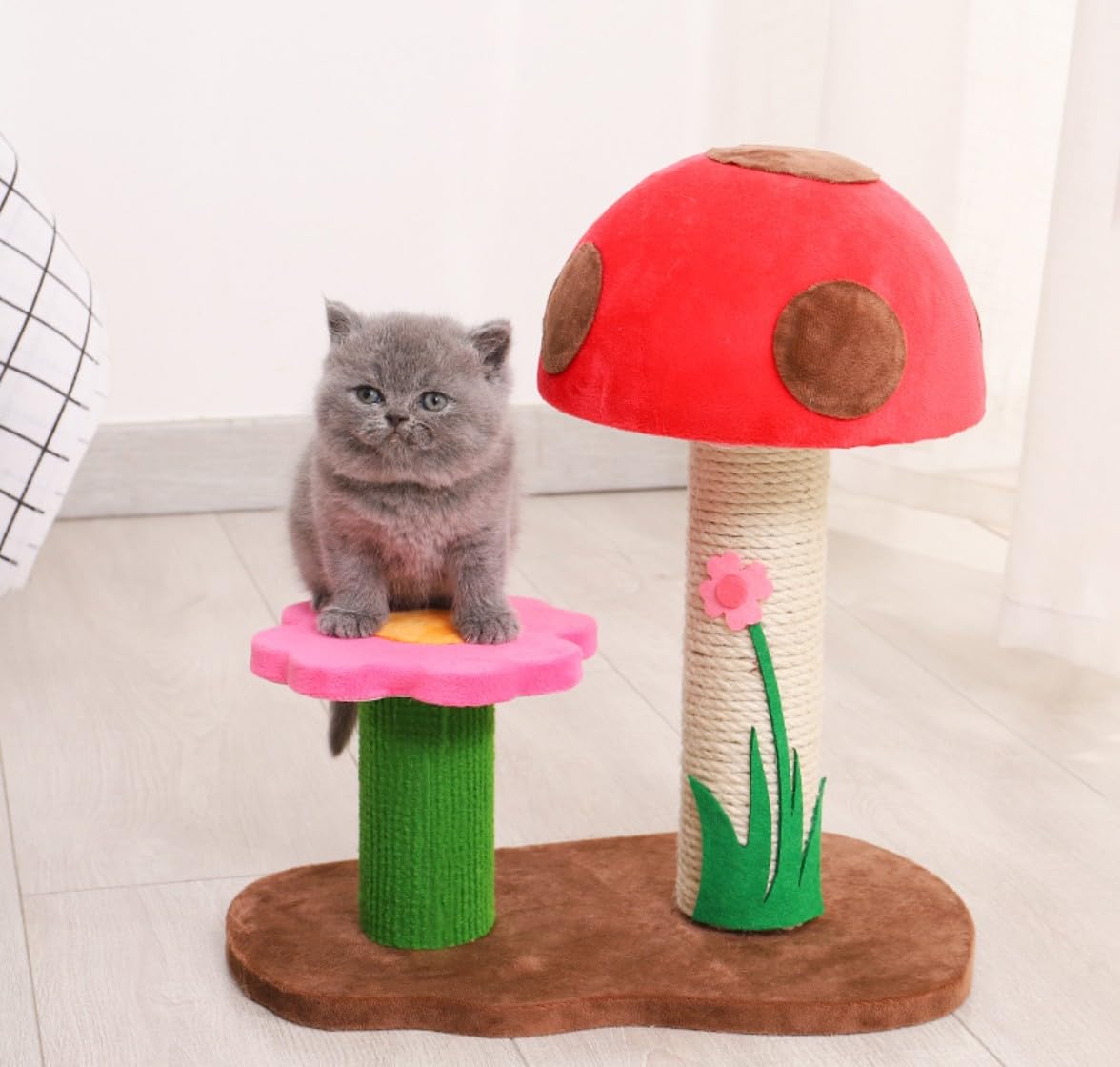 Muebles para Gatos Juguete for Gatos, Marco de Escalada for pequeños, Columna Plataforma Salto for Madera(Red)