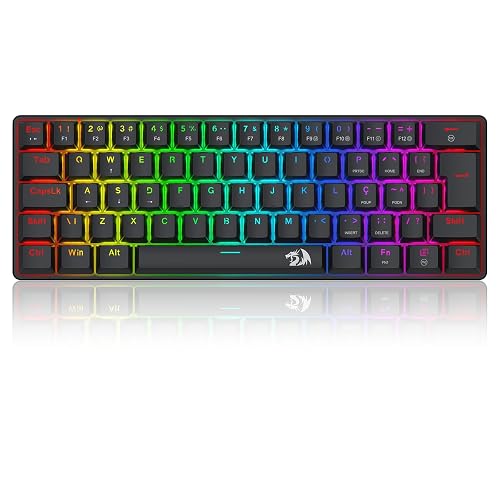 Teclado Mecânico Gamer Redragon Jax 60% Switch Marrom K613-KB PT-BROWN