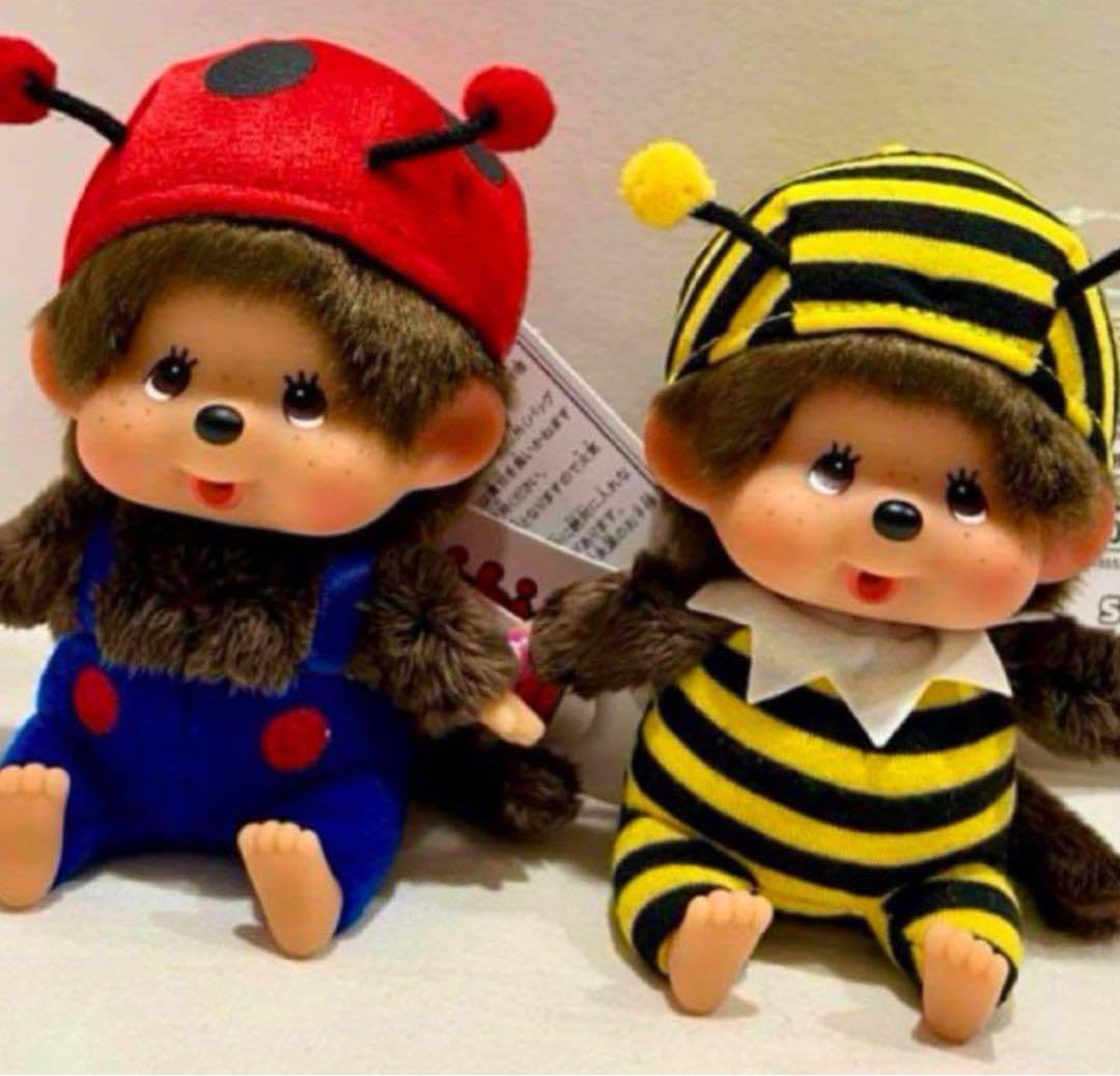 モンチッチ顔でかSSキーチェーンミツバチてんとう虫5セット