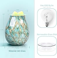 Vista 6 de Electric Wax Melts Warmer Burner Essential Oil Warmer Wax Tart Burner Fragrance Night Light Aroma Decorative for Home Office Bedroom Living Room