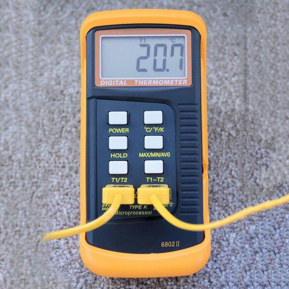 Leaton Digital Thermocouple Thermometer Dual-Channel Lcd Backlight Temperature Meter Tester For Kjtersn Great Batteries Included Cecominod043943