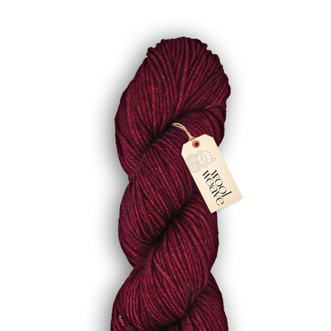 Woolweave Worsted Weight Yarn - 100% Extrafine Merino Wool Yarn for Knitting & Crocheting - Hand Dyed, Ultra-Soft & Warm - 100g Skein, 180 Yards -