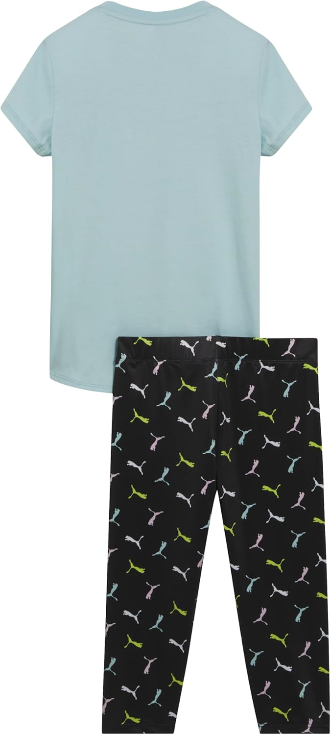 PUMA girls Short Sleeve T-shirt & Capri Legging Set - Image 2