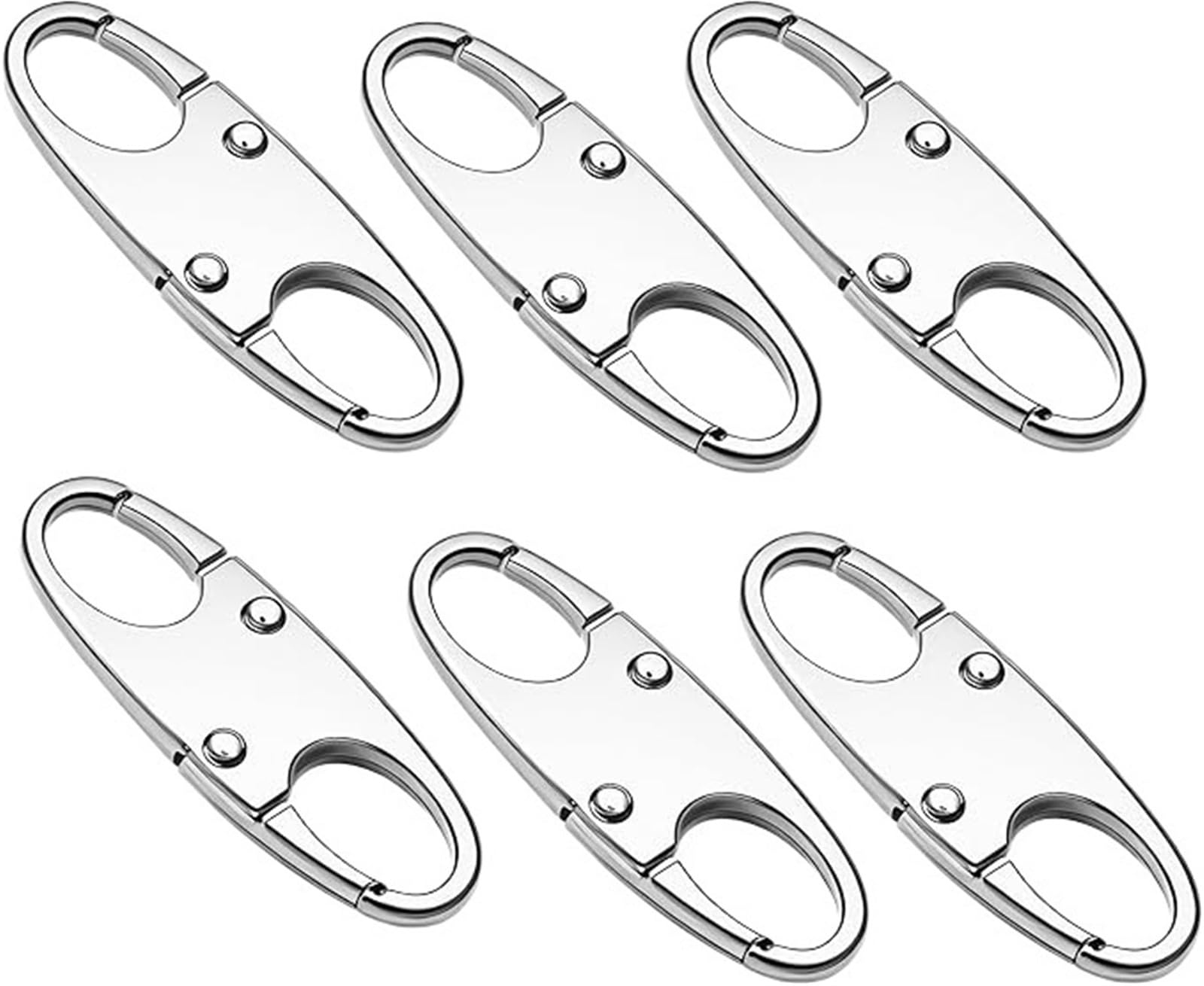 Bszcxbvmp Silvery Zipper Pull Replacement Parts, Zipper Pulls Replacement 24Pcs Multicolor, Clip Detachable Connectors, Lock Carabiner(Silvery)