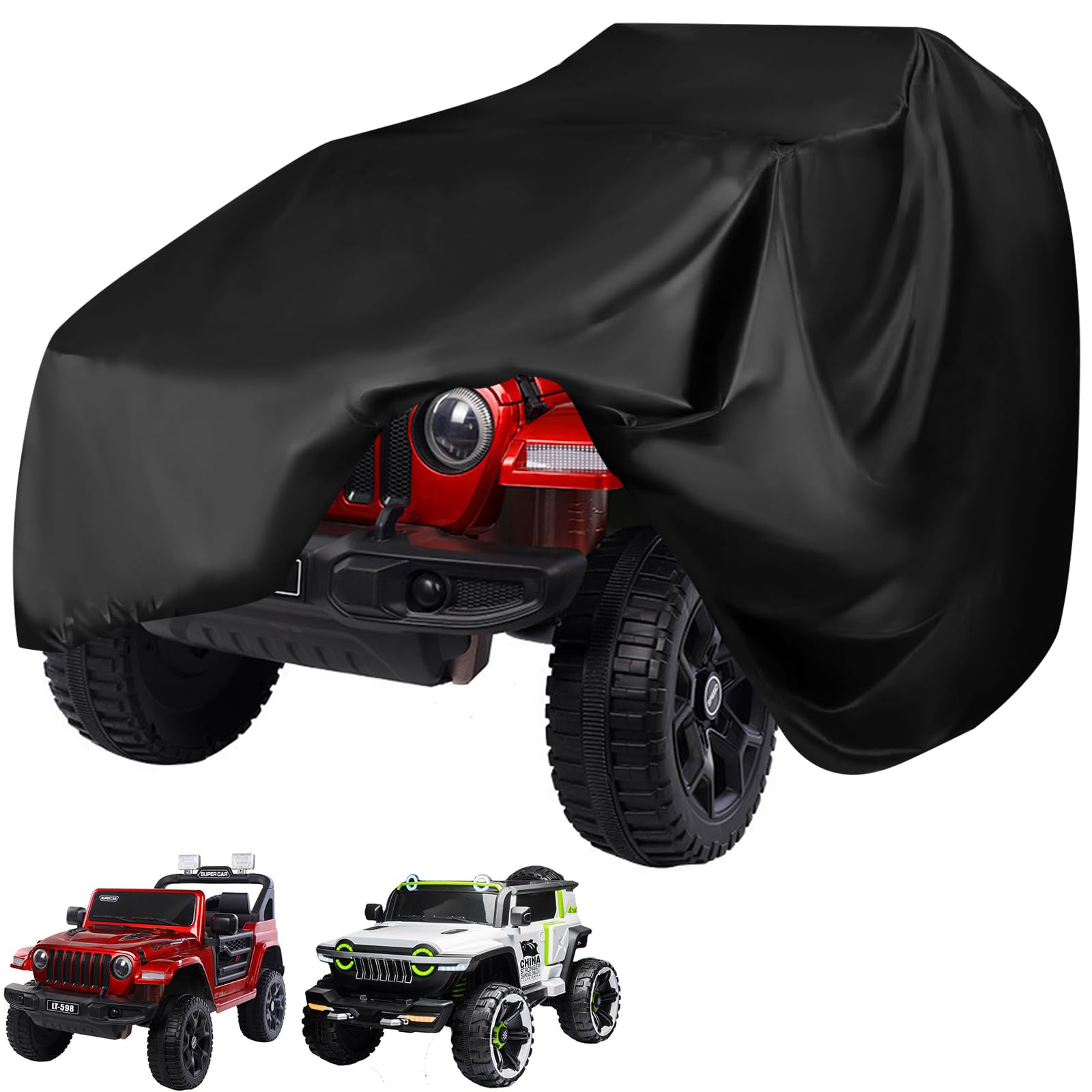 Large Car Toy Cover - Heavy Duty 420D Oxford Fabric, Waterproof Universal Anti-UV Covers for Kids Electric Vehicle, Kids Ride-On Toy Car Cover for Outdoor Indoor(57 * 33 * 38INCH)