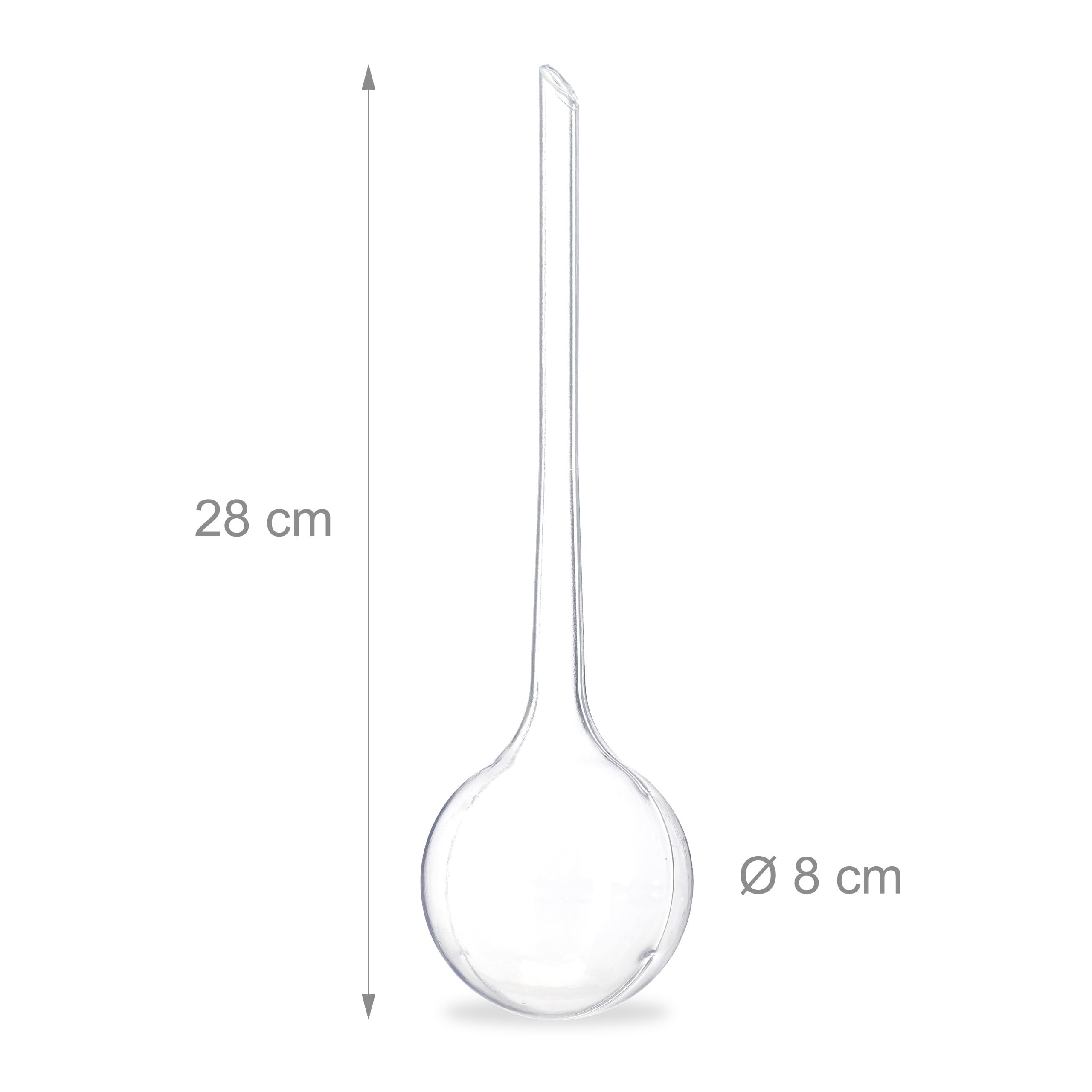 Relaxdays Kulki nawadniające, zestaw 10 sztuk, wys. x śr.: 28 x 8 cm, kulki do pragnienia kwiatów i roślin, 250 ml, tworzywo sztuczne, przezroczyste