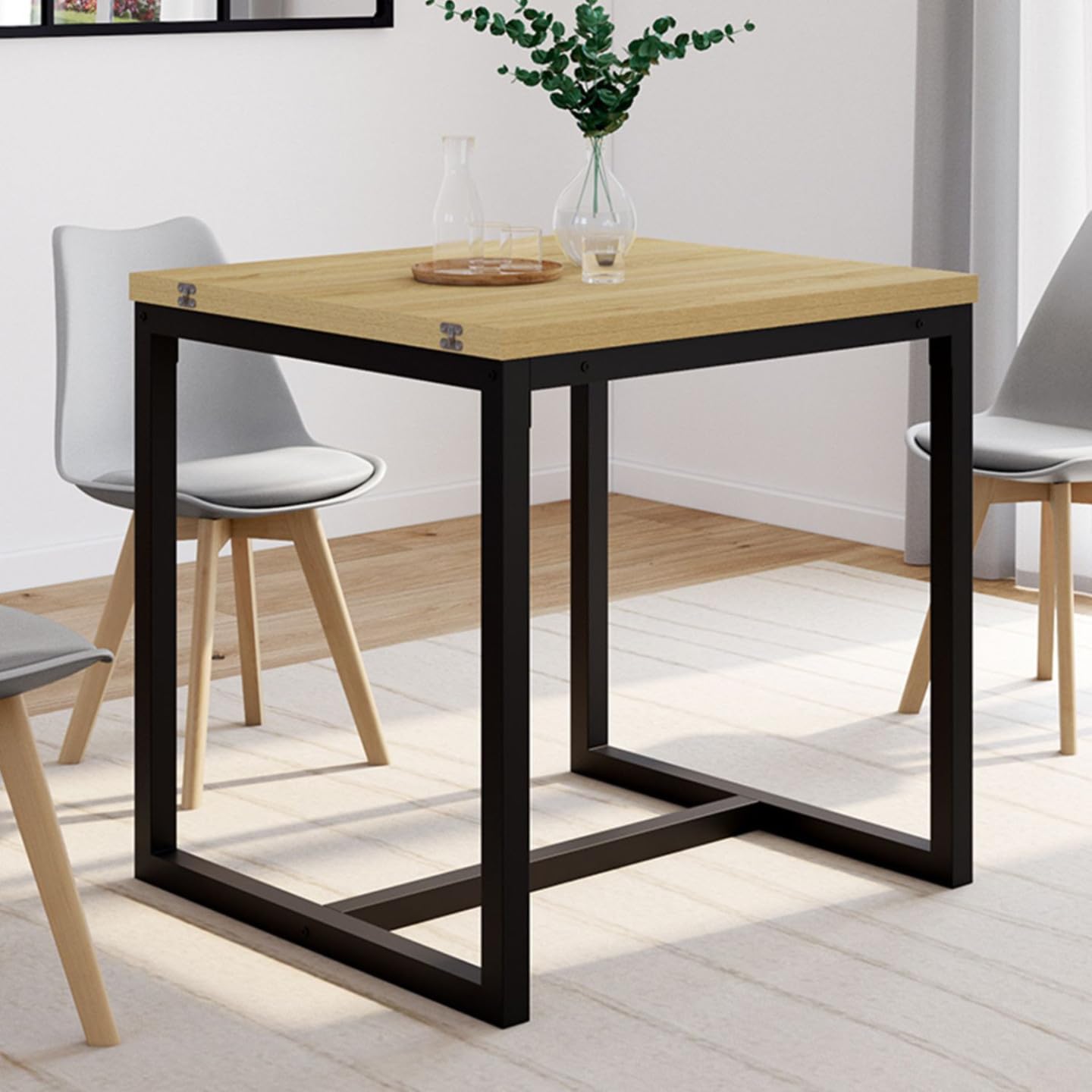IDMarket - Table à Manger Extensible Rectangle Detroit 80-160 cm