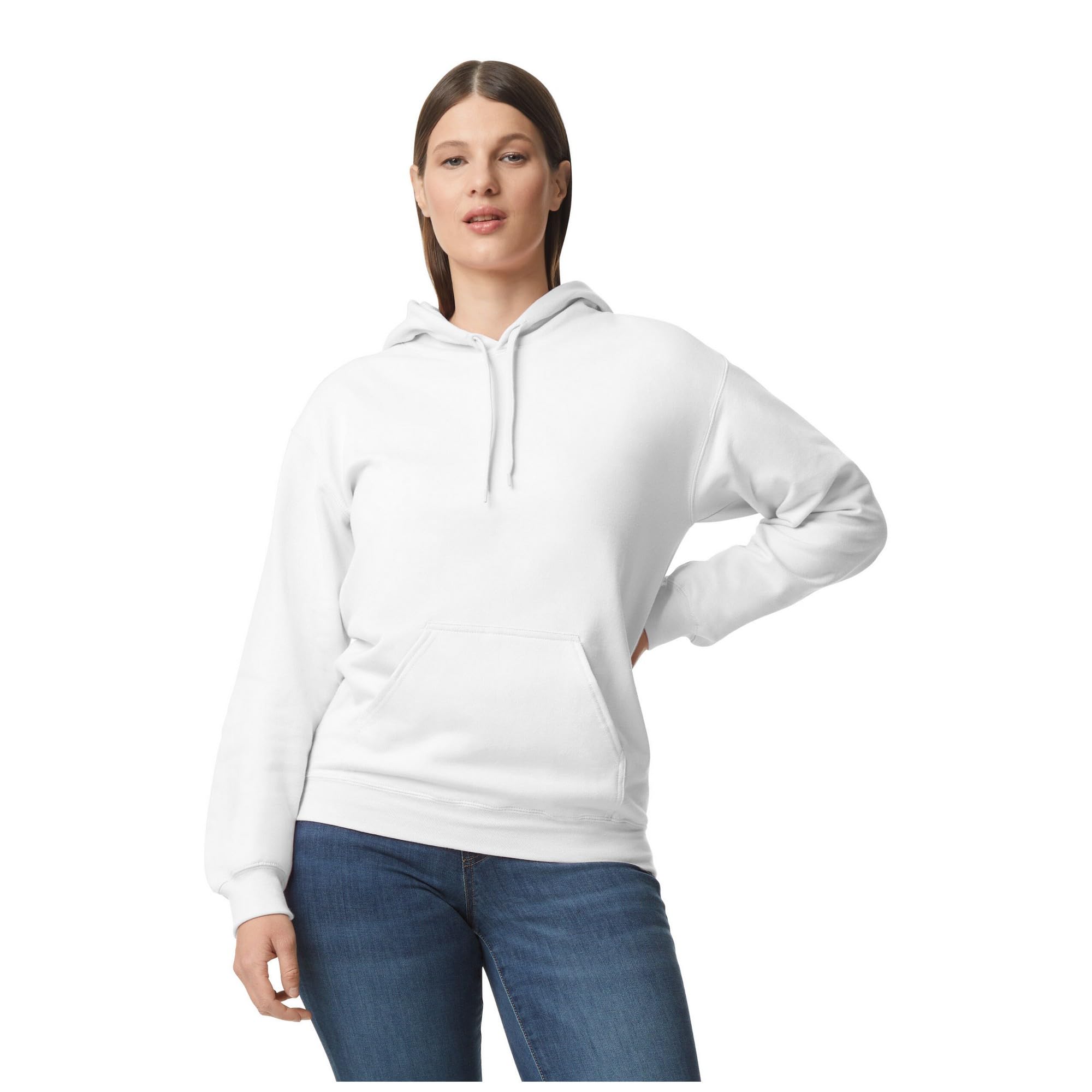 Sweat à capuche blanc molleton Softstyle doux et isolant taille 4XL - 4