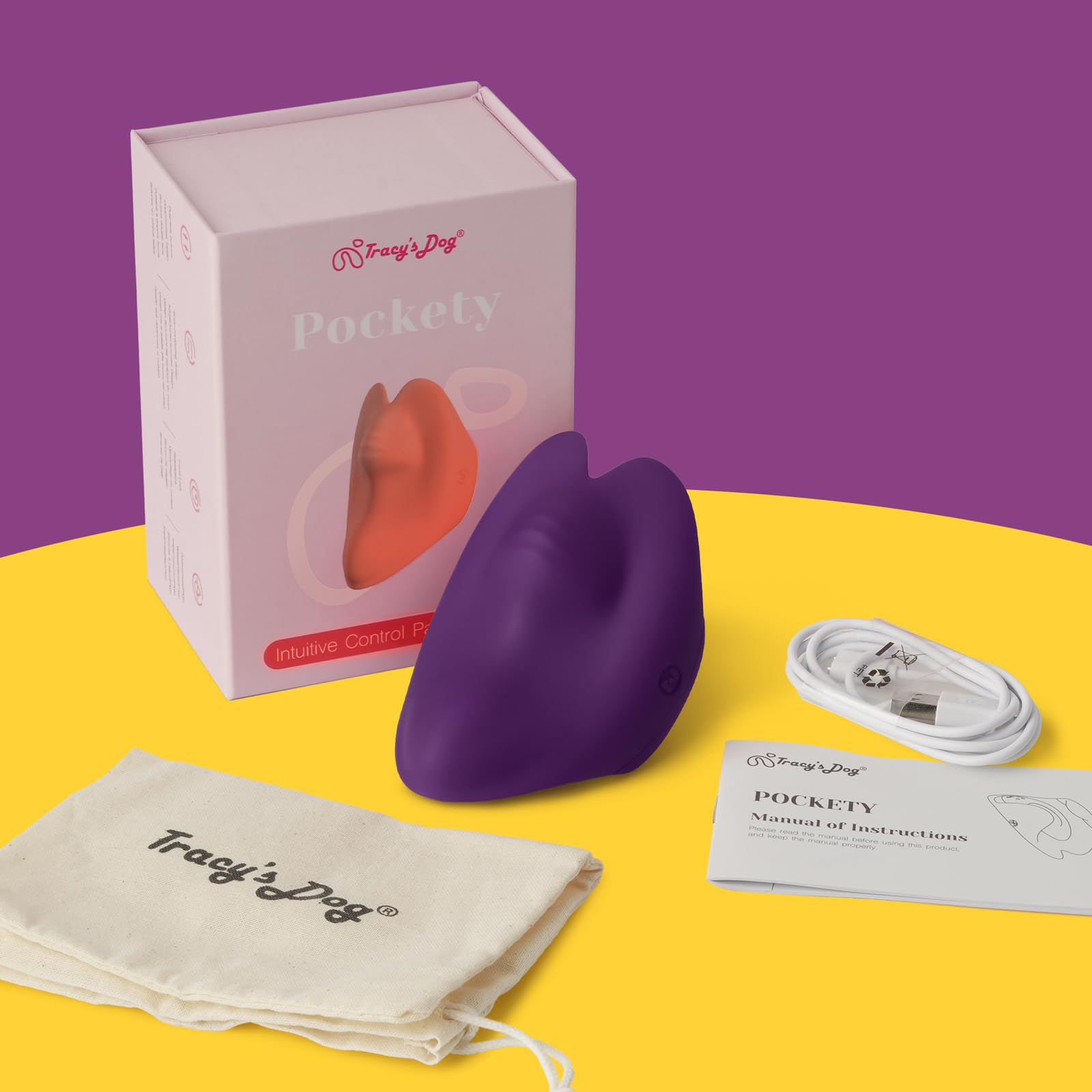 Tracy's Dog Vibrators Sex Toys, Lay-On Palm Vibrator for Women, Nipple & Clitoral Stimulator with 7 Vibrating Modes, Discreet & Waterproof Mini Bullet Adult Sex Toy for Solo & Partner, Pockety: Imperial Purple