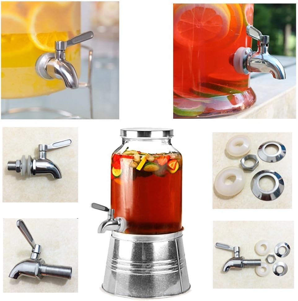 BTSKY™Stainless Steel Beverage Dispenser Replacement Spigot Fits 16mm(5/8 inch)Opening - No Lead Dispenser Replacement Faucet, Polished Finish