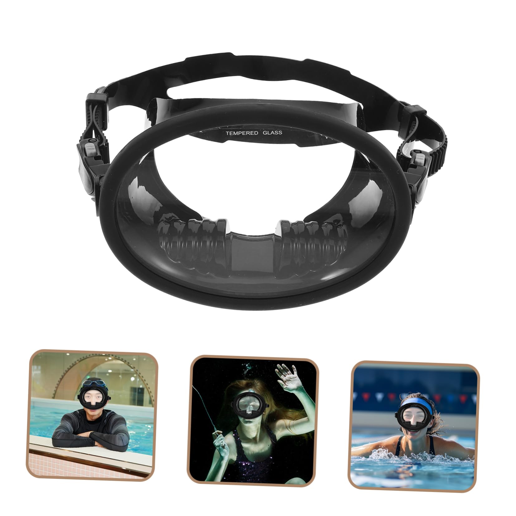 Toyvian Máscara de Buceo Visión Panorámica de Silicona y Vidrio Templado Antivaho Ajuste Cómodo , Adecuada para Buceo y Snorkel