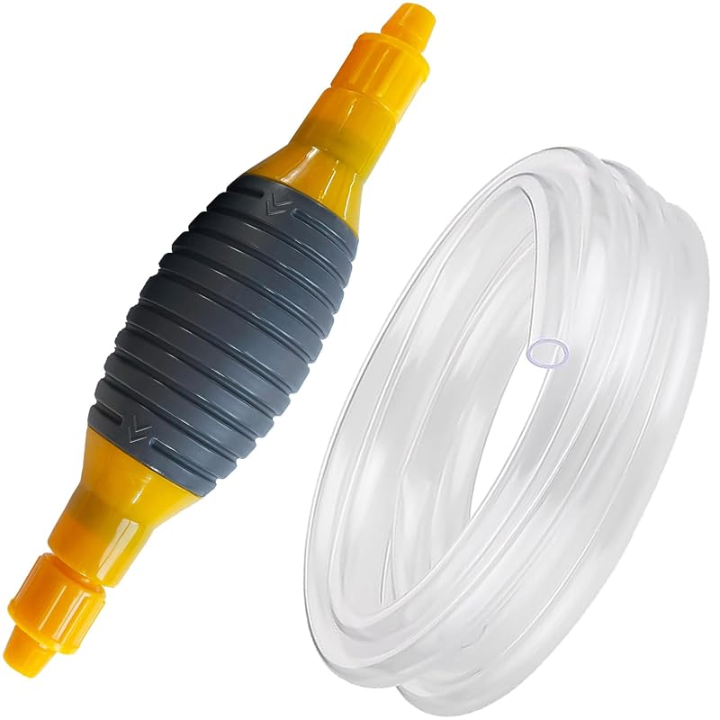 Bomba manual de transferência de combustível e fluidos Generic com mangueira de sifão de 1,49 m, conexões NPT e Hose Barb, Siphon Pump25