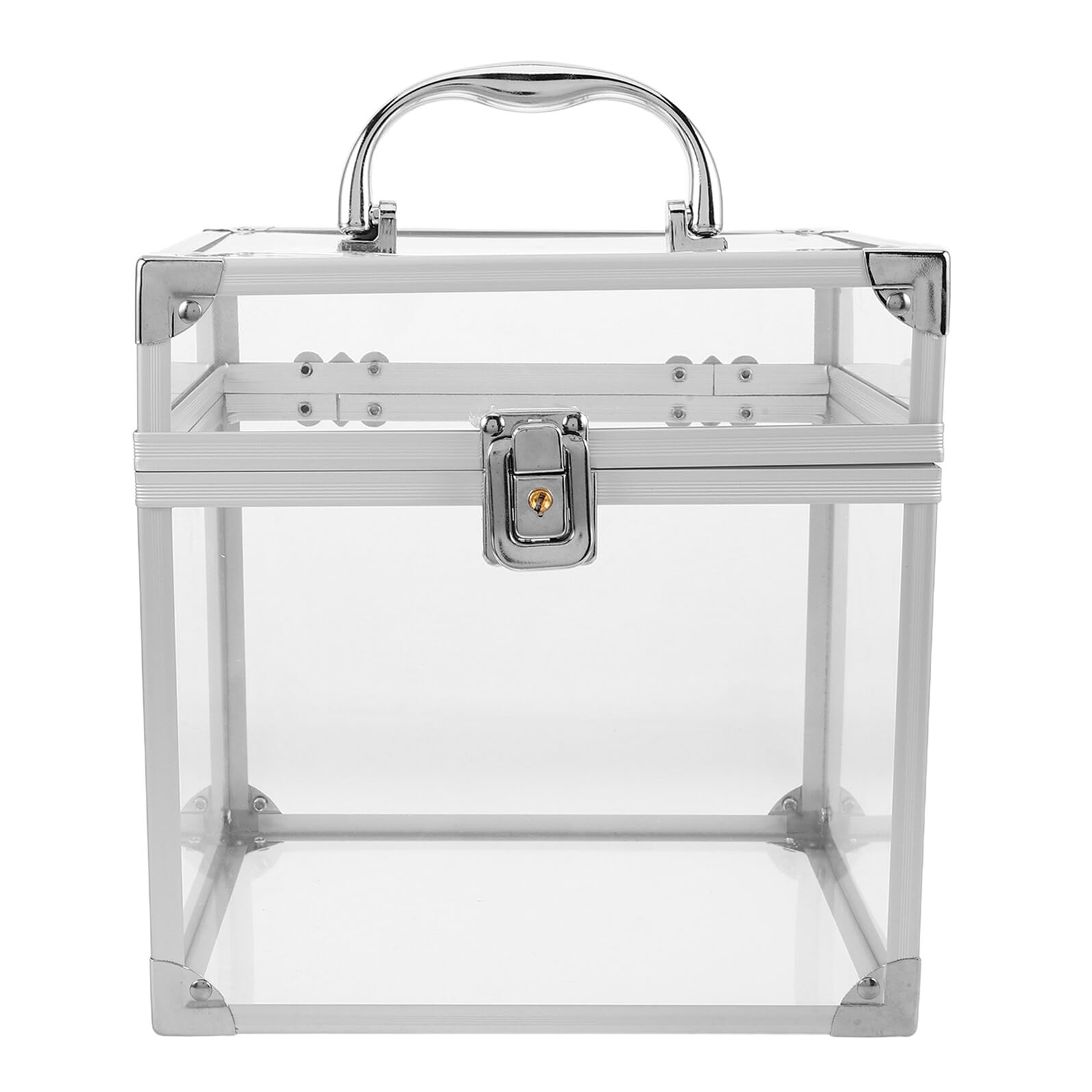 Hohopeti Porta Dischi in Acrilico Trasparente con Manico Scatola Organizer per Vinili Cd e Dvd Custodia Rigida Portatile per Collezioni Musicali per Ufficio e Casa