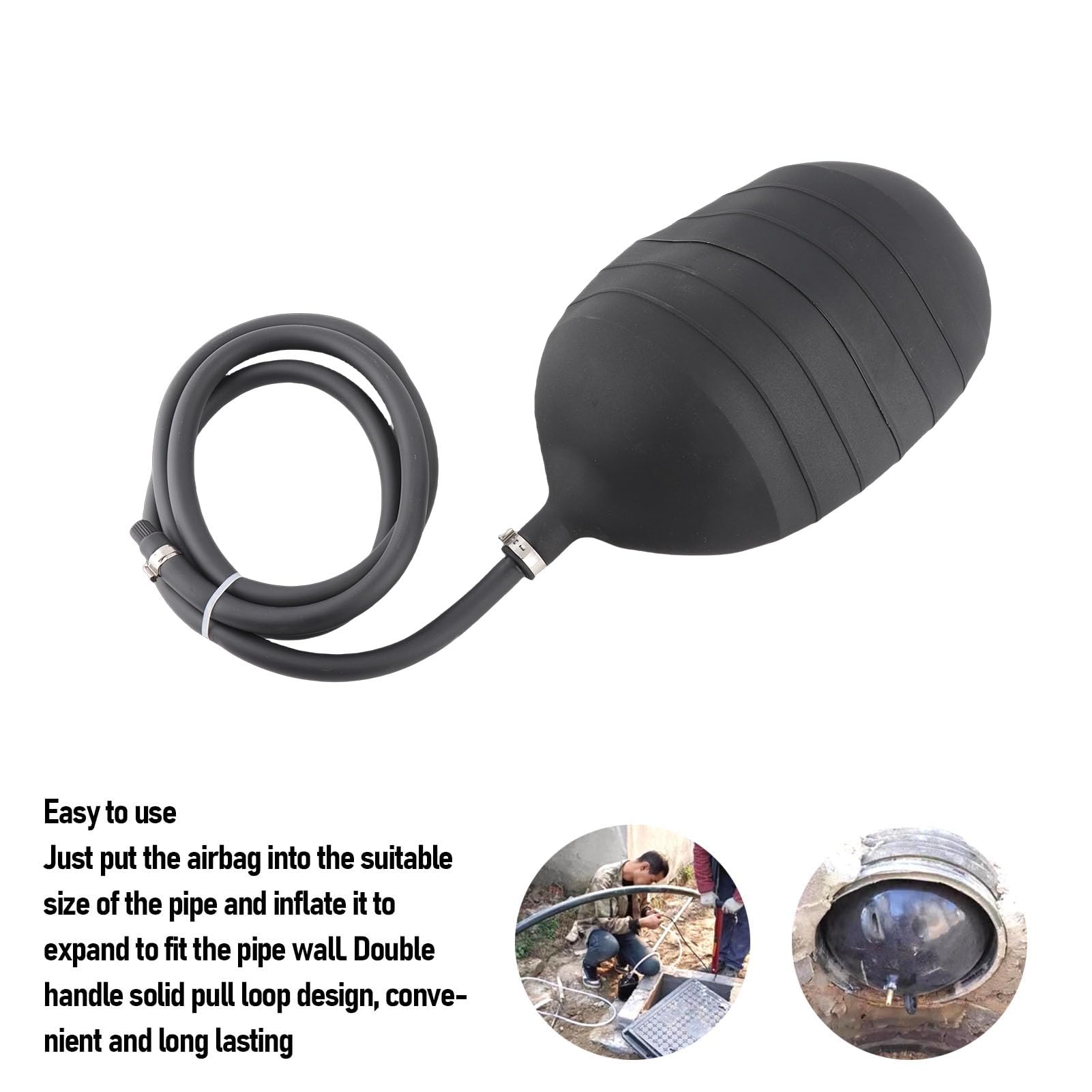 Enchufe de Tubería Inflable PVC Premium, Prueba de Desgaste y Sellado Hermético, Fácil de Transportar y Transportar, Ideal para Pruebas de Mantenimiento de Tuberías con Pruebas