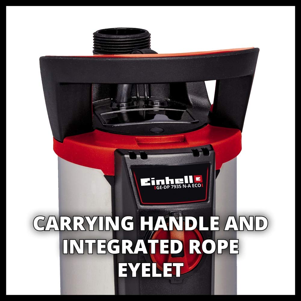 Einhell GE-DP 7935 N-A ECO - Bomba de aguas sucias (790 W, capacidad de 19.000 l/h, profundidad max. de inversión 7m, conexión de manguera 47.8mm, cuerpos extraños hasta 35 mm) (ref.4171460)