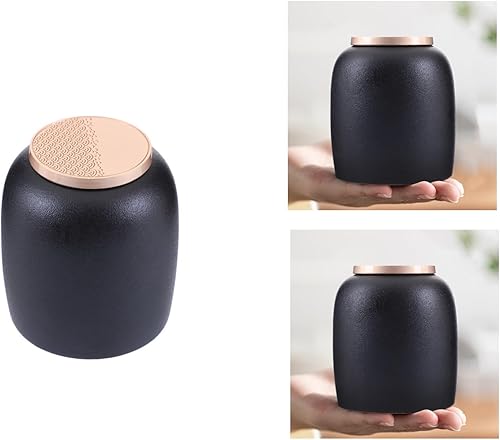 NS Online Juego de 3 urnas pequeñas negras  Juego de 3 urnas decorativas de cerámica para cenizas humanas  Honra a tu ser querido perdido disponible en Yaxa Peru