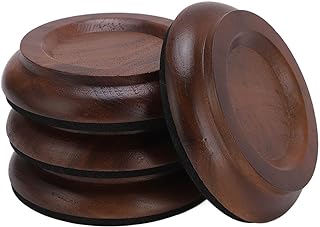 4Pcs Grand Piano Caster Cups Piano Caster Pads Walnut Piano Wheels Feet Non-Slip & Anti-Noise Floor Protectors for Upright Piano